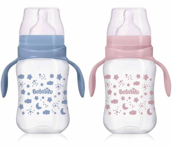 BIBERON 250 ML PP BOCA ANCHA TETINA SILICONA Flujo 2 con asas - 13742
